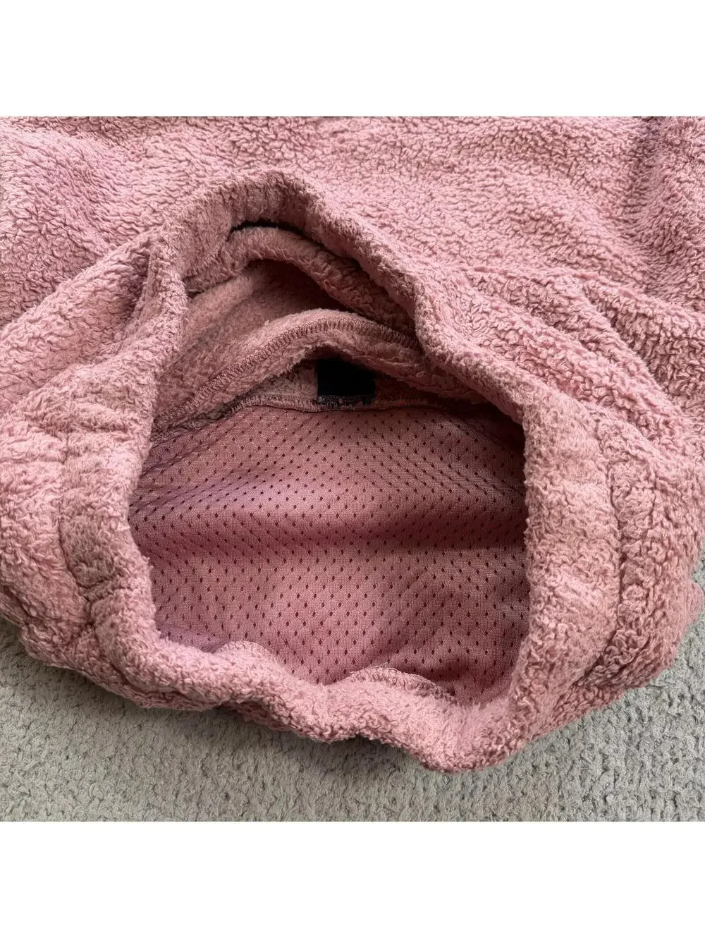 Patagonia Pink Sherpa Fleece Hoodie Youth L Cropped Quarter Zip Jacket Fits W XS